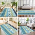 thumbnail image 4 of Area Rugs 3'x5', Blue Green Geometric Carpet Runner Indoor Outdoor Rugs Home Decor Aesthetic, Boho Vintage Country Flowers Leaves Non Slip Mats Washable Accent Rug for Living Room Bedroom, 4 of 8