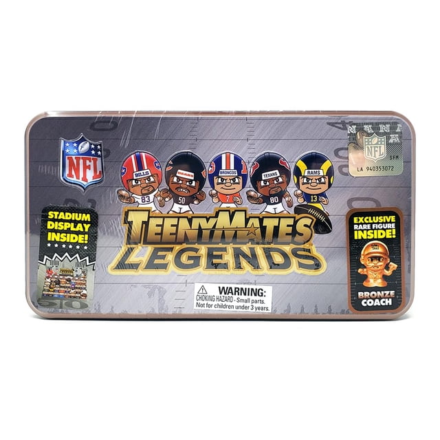 Figuras Coleccionables Party Animal TeenyMates Legends Series 3 NFL Lata con 6 Jugadores y Rompecabezas