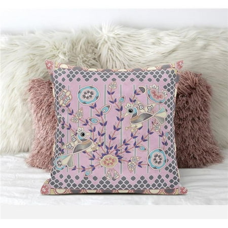 

Amrita Sen Designs CAPL638FSDS-BL-18x18 18 x 18 in. Pond Peacock Suede Blown & Closed Pillow - Multi Color