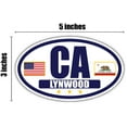 thumbnail image 3 of Flag of California / American Flag Oval 3M Vinyl Bumper Sticker Decal | Navy & Gold Lynwood, CA Sticker Vinyl Decal, 3 of 3