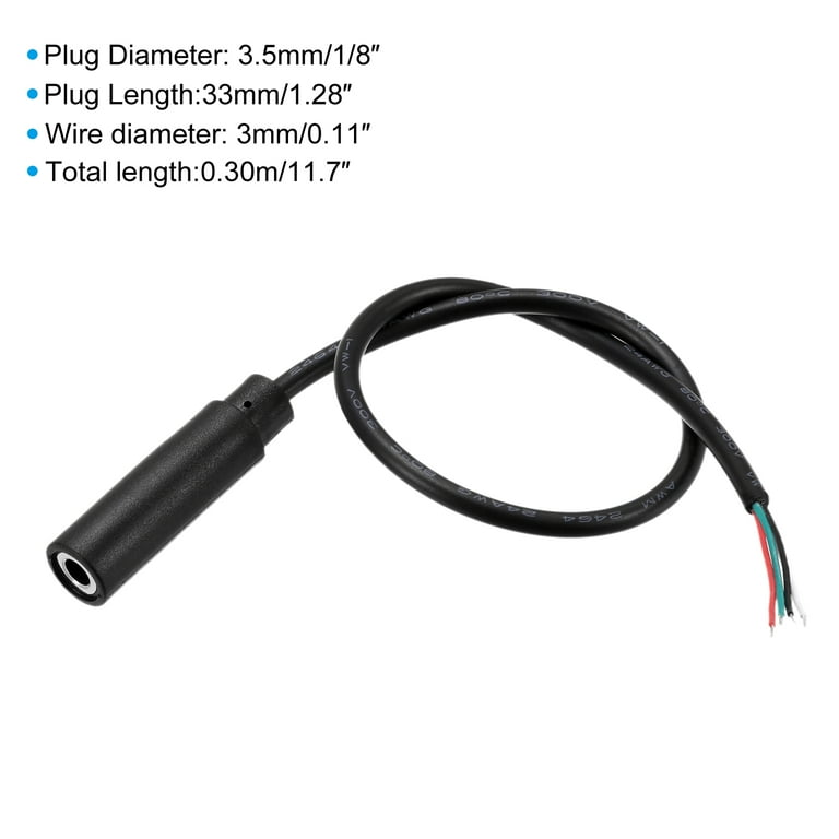 Uxcell 3.5mm Female Jack to Bare Wire 4 Pole Stereo 1 8