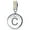 Silver-C, variant on Womens Initial Alphabet Bead Charm Yellow Crystal Accent Dangle for European Bracelet