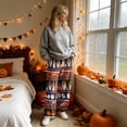 thumbnail image 4 of Trgacdwlo Halloween Fuzzy Pajama Pants Vintage Ghost Pattern Wide Leg Fleece Pj Pants Women Elastic Waist Winter Cozy Warm Womens Sleep Pants, 4 of 6