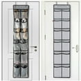 thumbnail image 4 of Closet Organizers and Storage Savings Clearance QTOCIO Over The Door Shoe Rack For Door With 12 Large Mesh Pockets Fitted Hanging Shoe Organizer Closet Shoe Storage, Gray, 4 of 7