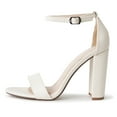 thumbnail image 2 of J. Adams Shirley High Silver Comfortable Heels for Women | Open Toe Ankle Strap Sandal Block Heel Dress Platform, 2 of 6