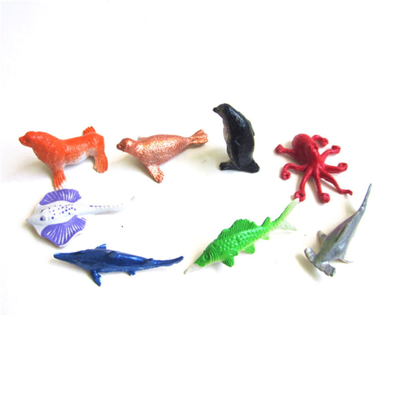 Details about   8pcs Marine Life Sea Animal Whale Shark Octopus Penguin Kids Dolphin Model THFEH 