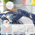 thumbnail image 2 of Snowman Christmas Bedding Duvet Cover Set Twin Size 4 Pieces Winter Tree Snowflake Elk Rabbit Navy Blue Bedding Set with Zipper Closure, 1 Comforter Cover 68x86 Inches 1 Flat Sheet & 2 Pillow Cases, 2 of 7