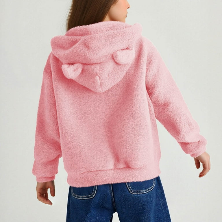 Urban Classics Outerwear Pink Hooded Teddy Coat CityComfort Fleece