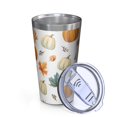 thumbnail image 2 of 16oz Tumblers Fall Pumpkins Leaves Pattern Stainless Steel Vacuum Insulated Double Wall Travel Tumbler Cups Mug with Lid and Straw,Cleaning Brush for Coffee,Tea, 2 of 4