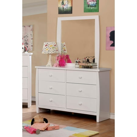 Furniture Of America Lucio 6 Drawer Dresser With Mirror Walmart
