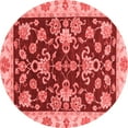 thumbnail image 1 of Ahgly Company Indoor Round Oriental Red Traditional Area Rugs, 6' Round, 1 of 4