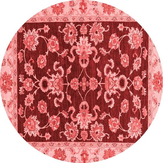 Ahgly Company Indoor Round Oriental Red Traditional Area Rugs, 6' Round