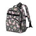 thumbnail image 2 of Unicorn and Flower Grey Pattern Backpack for School, Cute School Bag with Adjustable Shoulder Straps and Padded Back, 15.25"x11.5"x5.25", 2 of 5