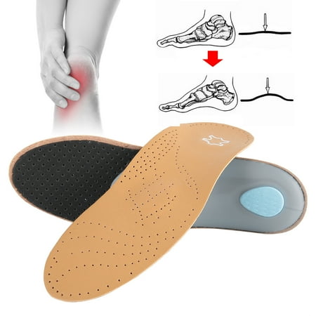 

High Elasticity Skin-Friendly Insole Flatfoot Orthotic Insole For Work Boot Walking Running And Casual Shoes High Arch Flat Feet Men Woman Work Running Brown