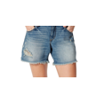 thumbnail image 2 of Frayed Women's Denim Frayed Hem Midi Shorts (24, Oak Ridge), 2 of 3