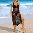 thumbnail image 2 of Womens Swim Cover Up Beach Cover Ups for Women Elegant Side Slit Long Beach Cover Up Dress Breezy Crochet Knit Tunic for Summer Swimwear Outerwear, 2 of 4