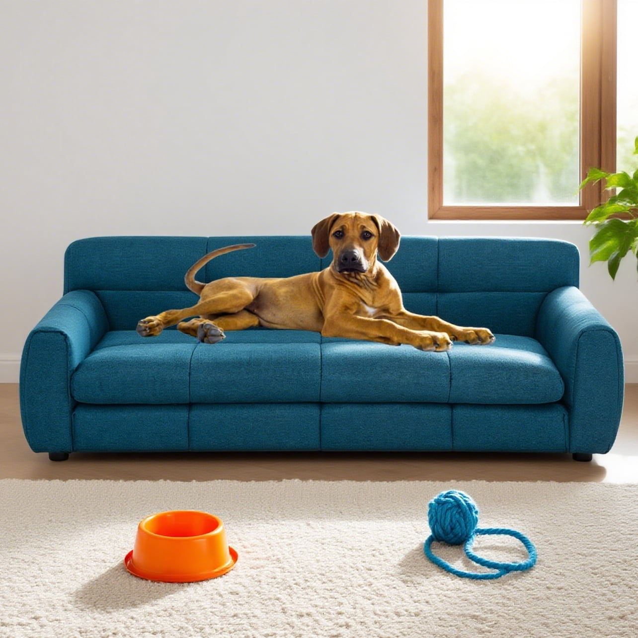 Jakoola 51" Extra-Large Pet Bed Couch, Big Dog Sofa for Large and Oversized Dogs, 43.5" Seat Width, Blue