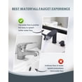 thumbnail image 3 of WOWOW Waterfall Bathroom Faucet 3 Holes 8Inch Widespread Bathroom Sink Faucet, 3 of 7