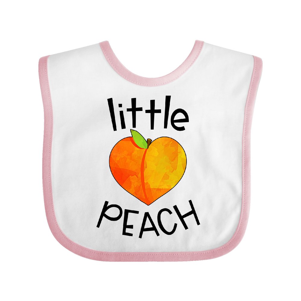 Inktastic Little Peach Cute Heart Shaped Peach Infant Bib Unisex White