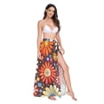 thumbnail image 2 of FORMRS Womens Long Sarong Beach Wrap Semi-Sheer Bikini Skirt Bathing Swimsuit Cover Up, Blooming Flowers, 2 of 7
