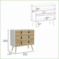 thumbnail image 2 of Dressers, 3-Drawer Modern Dresser with Metal Handles & Wooden Legs, White/Macadamia | White+Walnut | Pine, 2 of 7