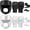 Black, white, variant on 14-piece boxing set includes 2 pairs of 16-ounce (approximately 453.6 grams) boxing gloves, a helmet, and a face mask for adult and youth beginners training equipment