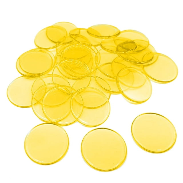 HLONK Compteurs Ronds en Plastique 100 Pcs 19mm Bingo Transparents pour Jeu de Mathématiques