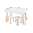 thumbnail image 4 of Mesa Rectangular Y Dos Bancos Circulares Color Blanco - Duduk, 4 of 4