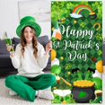 thumbnail image 3 of Koesnbre St. Patricks Day Door Banner Decorations Green Shamrock Irish Banner Happy St. Patrick''s Day Party Supplies Indoor Outdoor, 3 of 5