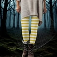 thumbnail image 2 of Dasayo Yellow Women Leggings Slim-Leg Casual High Waist Leggings Buttery Soft Striped Trousers Trouser Pants for Women M, 2 of 9