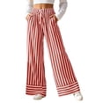 thumbnail image 2 of Sunnin Striped Drawstring Waist Pants with Pockets Straight Leg Relaxed Fit Casual Wear, 2 of 7