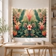 thumbnail image 5 of Tropical Hibiscus and Leaves Tapestry Wall Hanging, 5 of 6
