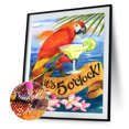 thumbnail image 1 of Cuadros Decorativos 5D DIY diamante pintura vacaciones loro completo taladro redondo mosaico (HJ306) Tmvgtek embutido en tela, 1 of 9