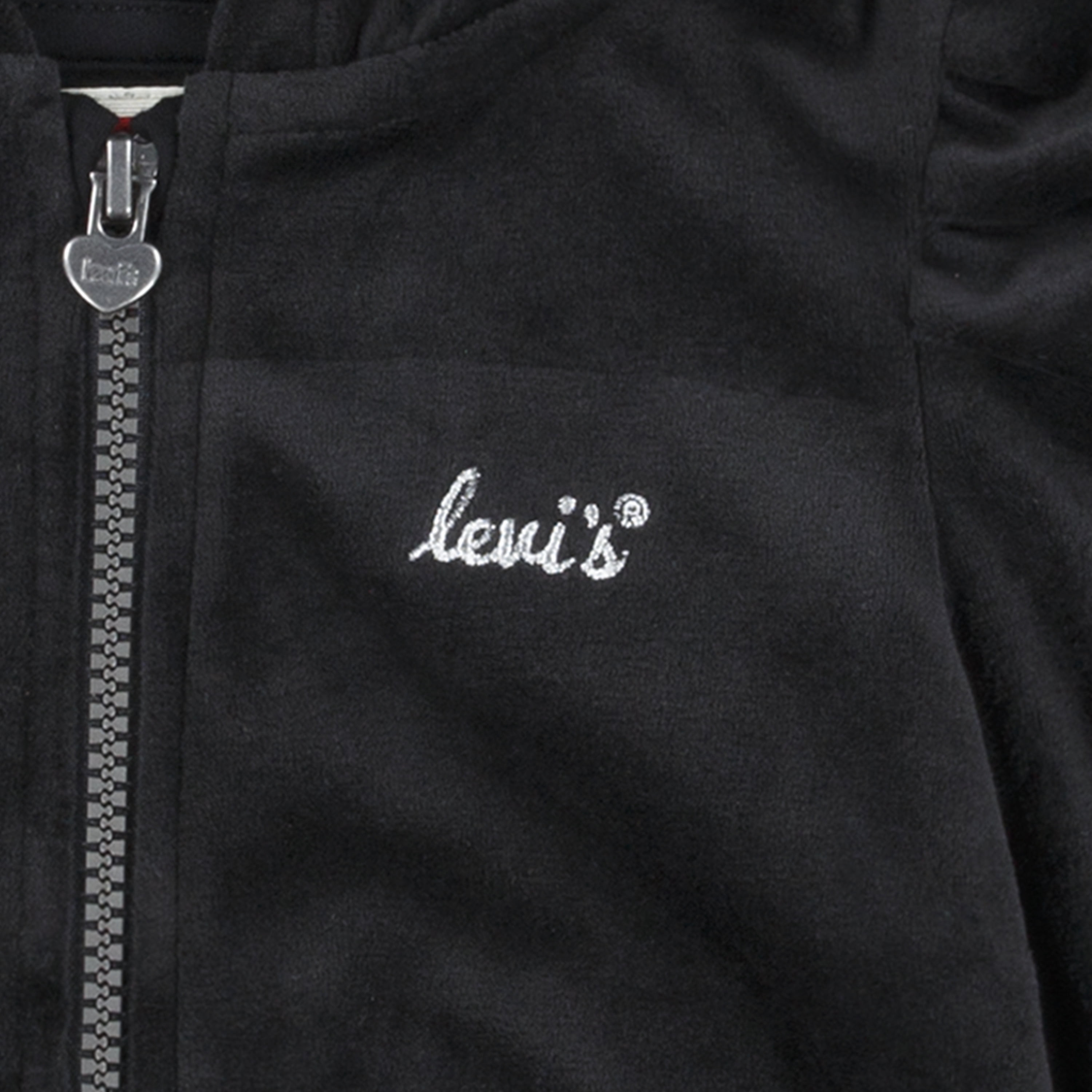 Levi Girls Full Zip Velour Hoodie, Size 4-6X