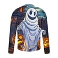 thumbnail image 5 of Yaoyar Men's Halloween Element Ghost Printed Pullover Long Sleeve Crew Neck T-Shirt Long Sleeve Crew Neck Top Multicolor XL, 5 of 5