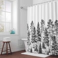 thumbnail image 5 of Pine Forest Fabric Shower Curtain Tree Black Washable Shower Curtains for Bathroom, Waterproof Bath Curtain with Hooks Home Decor 72x84in, 5 of 8