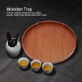 thumbnail image 3 of Wooden Round Tea Cup Tray Coffee Plates Holder Serving Tray For Home Teahouse, 3 of 8