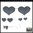 thumbnail image 2 of Womens Hippie Bubbly Heart Shape Half Rim Metal Lolita Sunglasses White - Black, 2 of 7