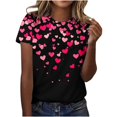 thumbnail image 2 of QIPOPIQ T-Shirts Vintage pour Femmes Mode Décontractée Col Rond Manches Courtes T-Shirt Imprimé Top Liquidation, 2 of 5