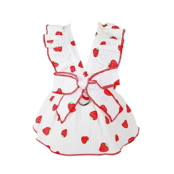 Puppy Clothing - Female Dog Clothing with Band Rings and Bow Decorations, Cute Printed Design, Comfortable and Breathable for Small Dogs