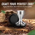 thumbnail image 2 of Coffee Tamper 58mm Diameter Stainless Steel Flat Base Grip Handle Barista Espresso Bean Press Siver Kitchen Accessories, 2 of 8