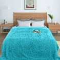 thumbnail image 7 of YJ.GWL Soft Shaggy Throw Blanket Fluffy Plush Bed Throws Fuzzy Sherpa Fleece Blankets for Couch, Sofa,Chair,60"x80",Teal Blue, 7 of 7