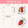 thumbnail image 3 of PATOPS 2pcs Strawberry Cherry Headbands Gold Headpiece Summer Fruit Bridal Hoops  for Women Girl, 3 of 6