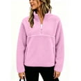 thumbnail image 2 of Hurxie Women’s Quarter Zip Fleece Pullover Fuzzy Sherpa Jacket Half Zip Mockneck Sweatshirt Jacket,Long Sleeve Cozy Layering Tops,Fuzzy Outfits, 2 of 7