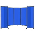 thumbnail image 1 of Versare Polycarbonate Room Divider 360 Portable Wall Partition | Freestanding Office Dividers | Locking Wheels | Privacy Screen Panels - 14' x 7'6" Blue Thermoplastic Polymer, 1 of 5