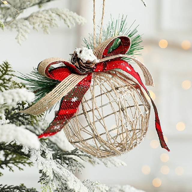 Christmas Decorations Christmas Tree Small Pendant Accessories Iron Ball Christmas Decoration Hollow Ball Hanging Decoration