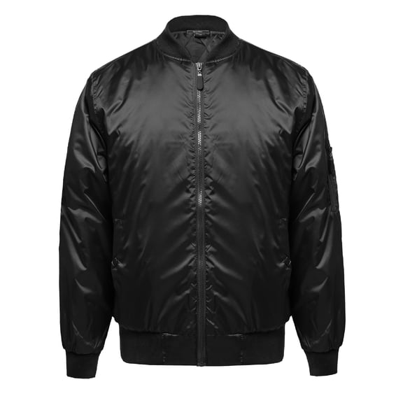 FashionOutfit Men's Classic Style Cotton Based Zip Up Bomber Jacket