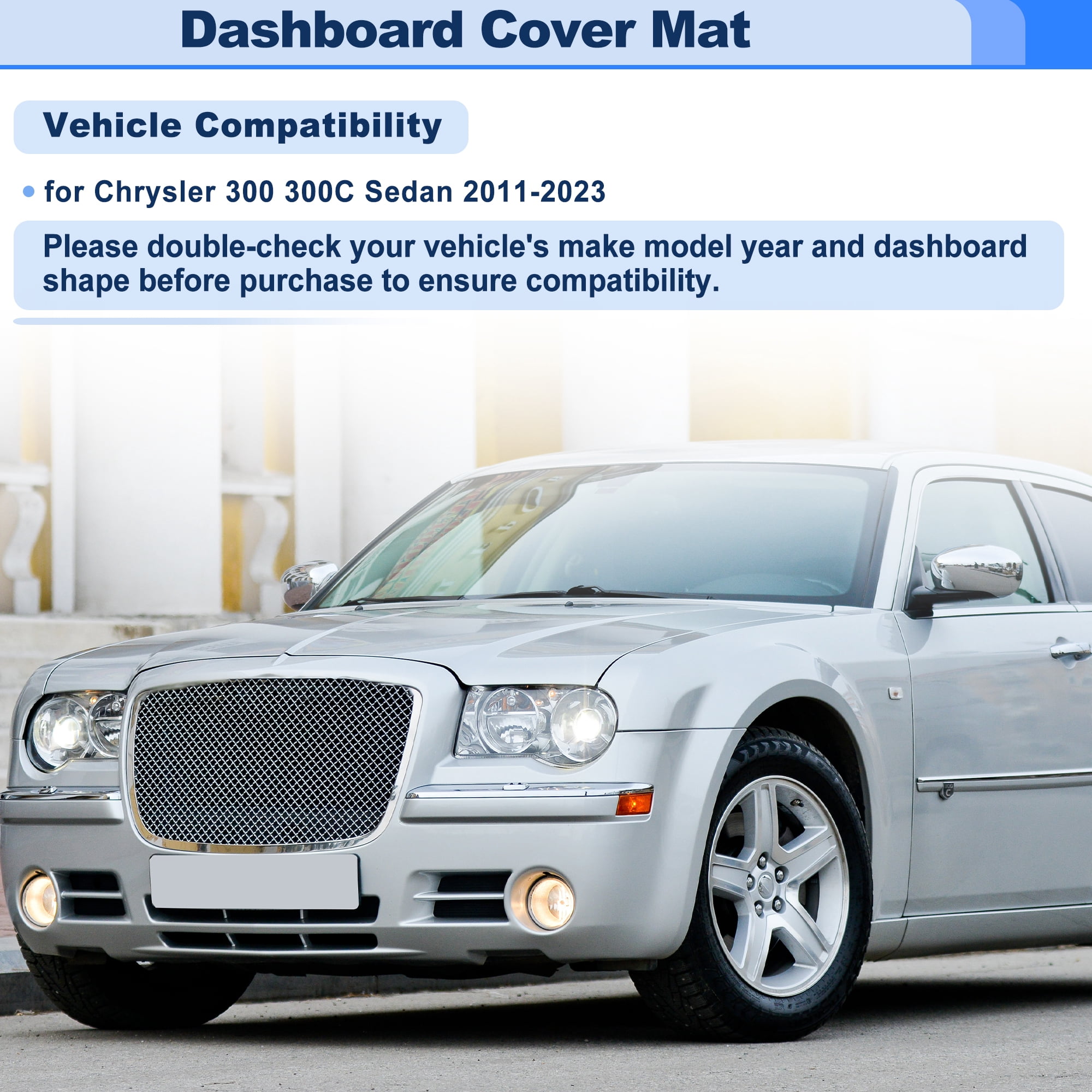 Unique Bargains Dashboard Mat Protector for Chrysler 300 300C Sedan 2011-2023