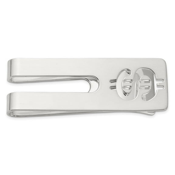 925 Sterling Silver Polished Cut Out Money Sign Money Clip Measures 55.6x19.9mm Wide Jewelry for Men