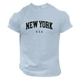 thumbnail image 3 of Men's T-Shirts New York Printed Short Sleeve Graphic Tees Dailywear Sports T-Shirt, 3 of 3